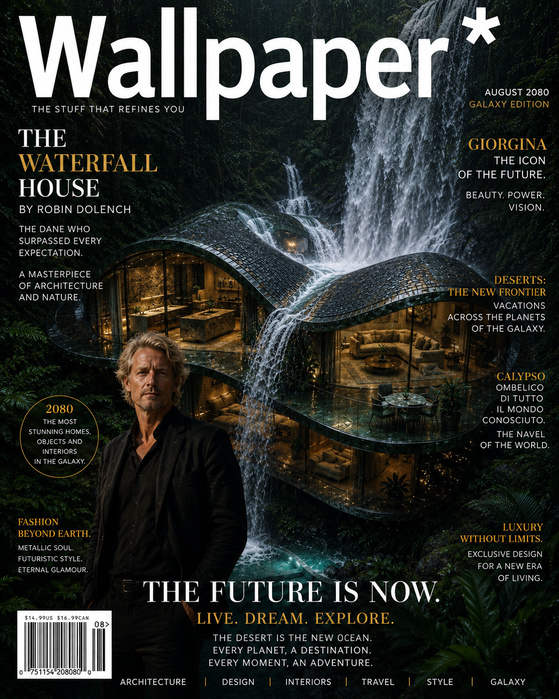Copertina Wallpaper Galaxy Edition The Waterfall House by Robin Dolench Giorgina The Icon of the Future