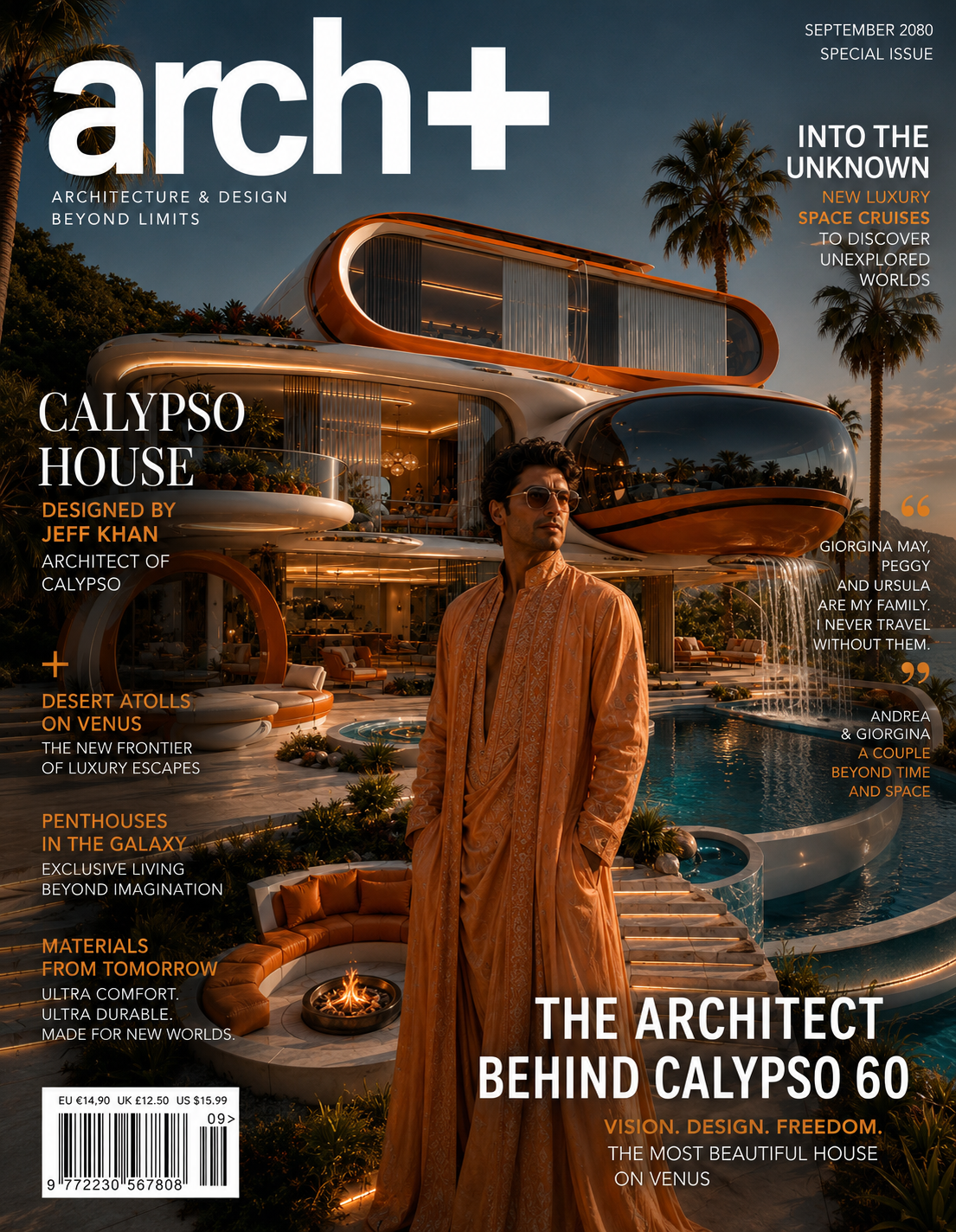 Copertina arch+ The Architect Behind Calypso 60 Jeff Khan Giorgina May Peggy Ursula quote